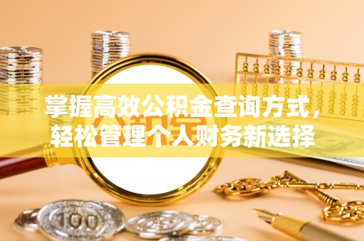 户县掌握高效公积金查询方式，轻松管理个人财务新选择