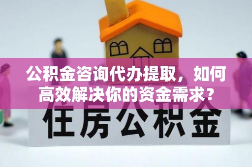户县公积金咨询代办提取，如何高效解决你的资金需求？